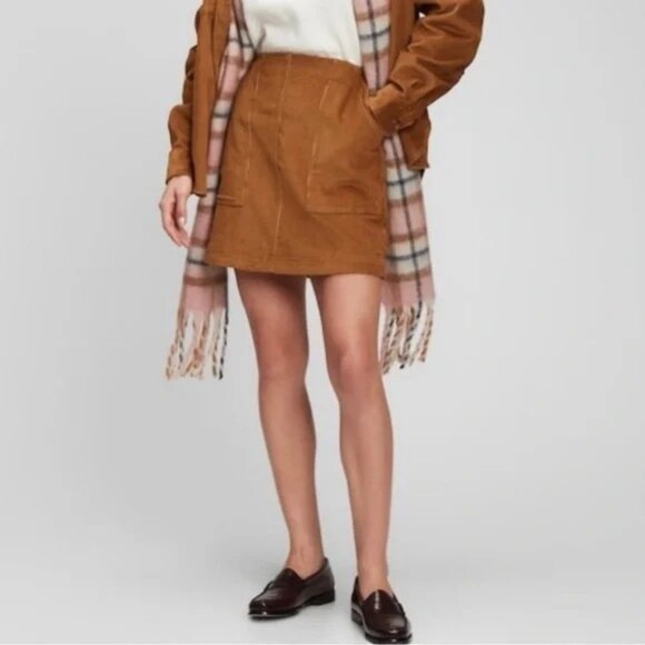 Gap Corduroy Skirt In Copper Brown 2 - Picture 1 of 5